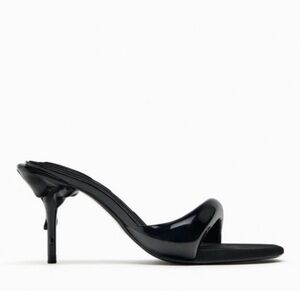 Quilted Heeled Sandals ZARA BRAND NEW BLACK size 36